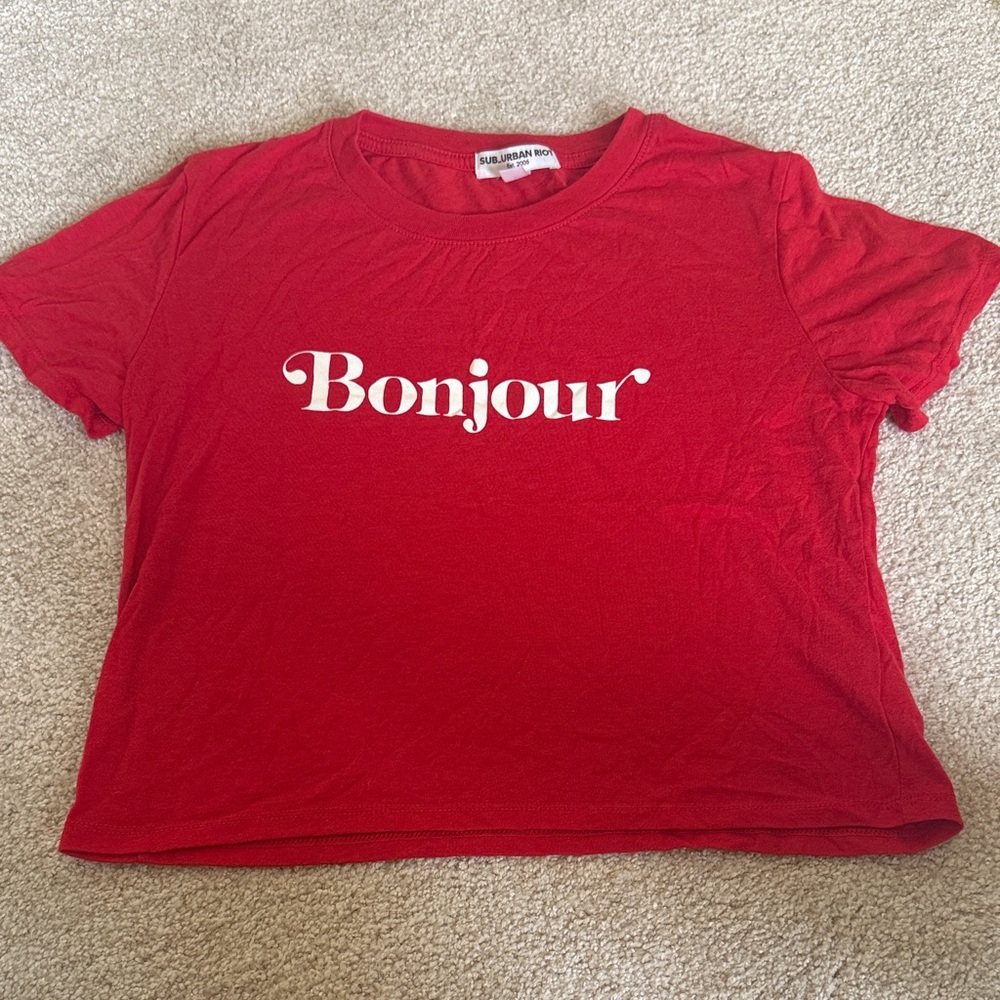 Red Bonjour Graphic Tee
